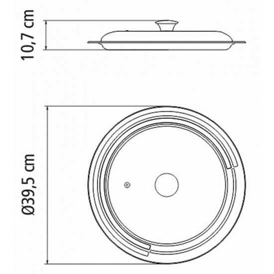 Prato 39cm Ciclo Fundo Aço Inox Tramontina Com Tampa De Vidro
